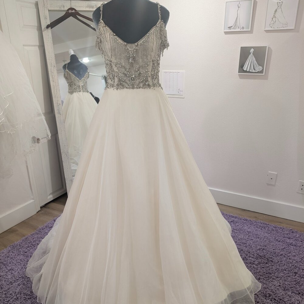 Beaded Ivory and Silver Bridal Ball Gown Dress send me an offer!